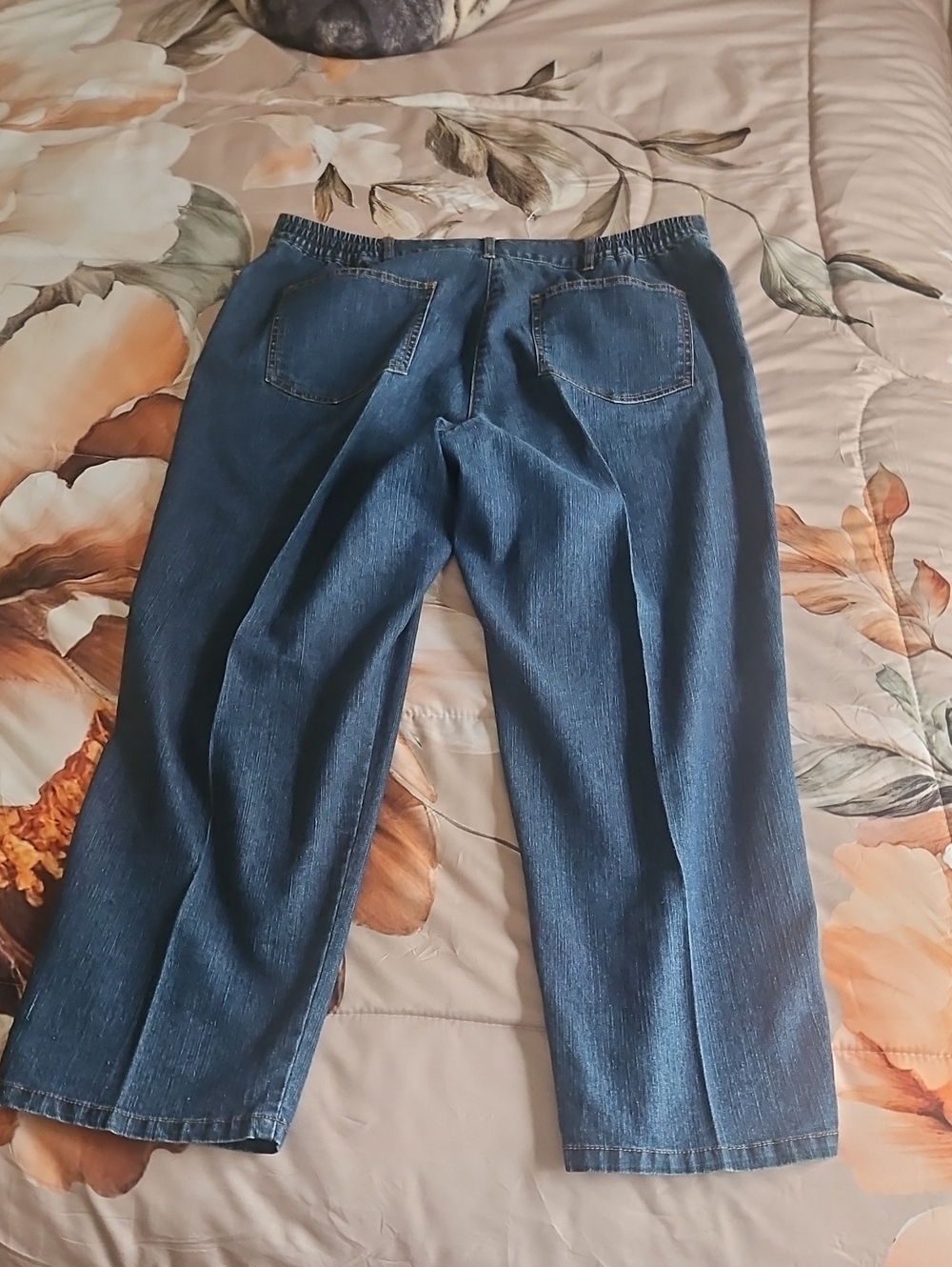Ruby Road Indigo Jean Capris Size 12. They Have 4 Pockets Stretchy Waist - Picture 4 of 9